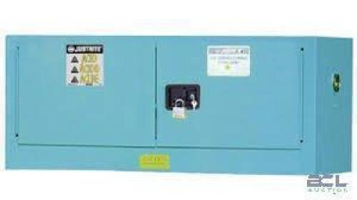 DESCRIPTION: (1) ACID AND CORROSIVE STORAGE CABINETBRAND/MODEL: JUSTRITE #891302INFORMATION: BLUE, SURE GRIPSIZE: 12 GAL CAPACITY,&nbsp;43 in x 18 in x 18 inRETAIL$: $1174.68 EAQTY: 1