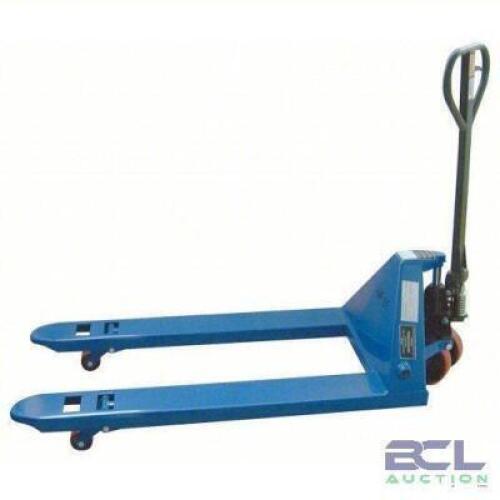 DESCRIPTION: (1) GENERAL PURPOSE MANUAL PALLET JACK BRAND/MODEL: PRODUCT NUMBER #12U124 INFORMATION: 3,800 LB LOAD CAPACITY, BLUE SIZE: 48 IN X 6 IN,