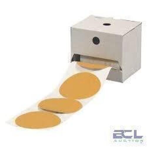 DESCRIPTION: (2) ROLLS OF APPROX (100) SANDING DISCSBRAND/MODEL: BOSTWICK BRAUNINFORMATION: ALUMINUM OXIDE, GOLD PAPERSSIZE: 5X0RETAIL$: $44.15 EAQTY: 2