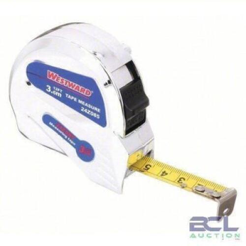 DESCRIPTION: (12) TAPE MEASURES BRAND/MODEL: WESTWARD #24Z085 INFORMATION: INCH/METRIC, NONMAGNETIC SINGLE HOOK TIP, CHROMED PLASTIC SIZE: 12 FT / 3.5