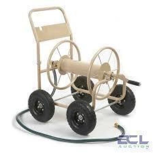 DESCRIPTION: (1) FOUR WHEEL HOSE REEL CART BRAND/MODEL: LIBERTY GARDEN INFORMATION: TAN RETAIL$: $174.99 EA QTY: 1
