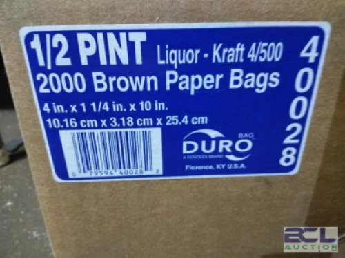 DESCRIPTION: (1) CASE OF (500) LIQUOR BAG BRAND/MODEL: 12R140 INFORMATION: BROWN SIZE: 4 in Wd, 1 1/4 in Dp, 10 in Ht, 35#, 35 lb Basis Weight, RETAIL