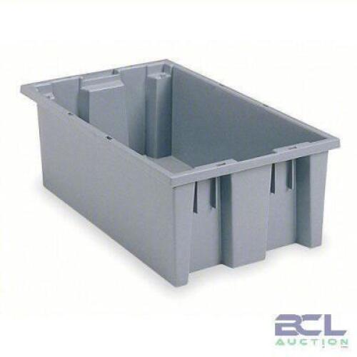 DESCRIPTION: (6) STACK AND NEST CONTAINER BRAND/MODEL: AKRO-MILS #5W877 INFORMATION: GRAY SIZE: 19X13X8 RETAIL$: $173.70 EA QTY: 6
