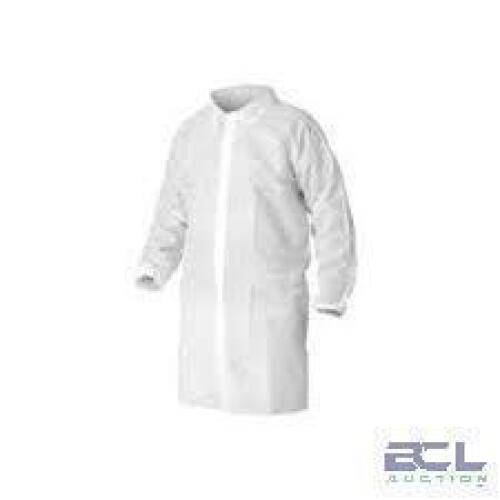 DESCRIPTION: (1) CASE OF (30) DISPOSABLE LAB COAT BRAND/MODEL: LC0-WE-NW-HD-5XL-WHITE INFORMATION: WHITE SIZE: 5XL RETAIL$: $100.00 EA QTY: 1