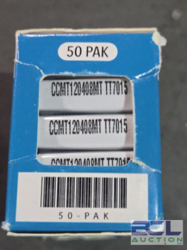 DESCRIPTION: (50) CARBIDE TURNING INSERTS BRAND/MODEL: INGERSOLL CCMT120408MT TT7015 RETAIL$: $1,014.50 QTY: 50
