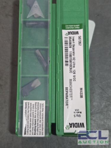 DESCRIPTION: (20) "SEPARATOR" X2 ULTRA CARBIDE GROOVING INSERTS BRAND/MODEL: WIDIA 3540929 SIZE: .126" WOC RETAIL$: $243.60 QTY: 20