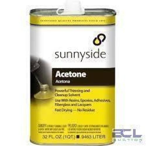 DESCRIPTION: (2) ACETONE BRAND/MODEL: SUNNYSIDE #44ZU20 SIZE: 1 GALLON RETAIL$: $20.000 EA QTY: 2