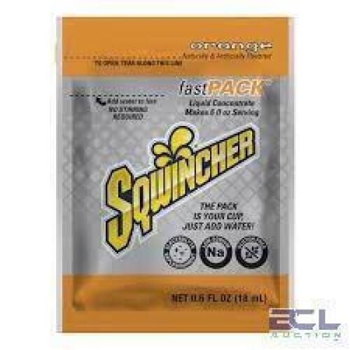 DESCRIPTION: (2) BOX OF (50) SINGLE SERVE SPORTS DRINK CONCENTRATE POWDER BRAND/MODEL: SQWINCHER FAST PACK INFORMATION: ORANGE SIZE: .6 OZ RETAIL$: $5