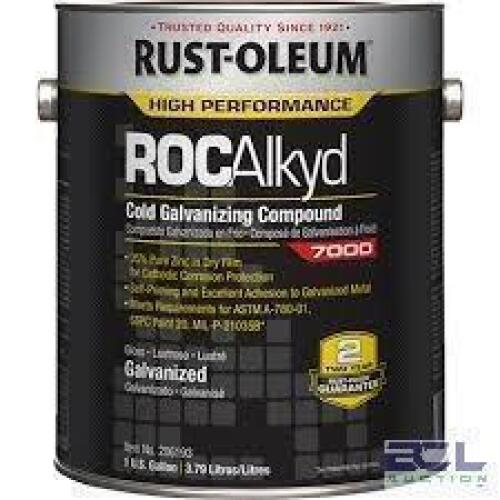 DESCRIPTION: (2) COLD GALVANIZING COMPOUND BRAND/MODEL: RUST-OLEUM ROCALKYD INFORMATION: GALVANIZED SIZE: 1 GALLON RETAIL$: $85.56 EA QTY: 2