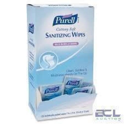DESCRIPTION: (1) CASE OF APPROX (20) BOXES OF (40) INDIVIDUALLY WRAPPED WIPES BRAND/MODEL: PURELL HAND SANITIZING RETAIL$: $17.99 EA QTY: 1