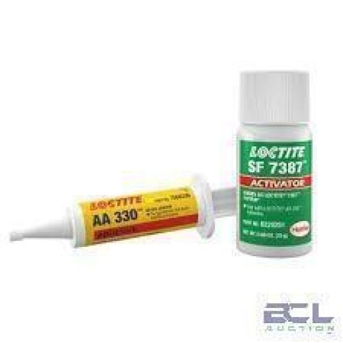 DESCRIPTION: (4) ACRYLIC ADHESIVE BRAND/MODEL: LOCTITE #4KL15 INFORMATION: AA 330, ACTIVATOR CURED, 250 ML, SYRINGE, YELLOW, GEL RETAIL$: $169.66 EA Q