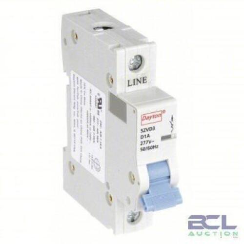 DESCRIPTION: (3) IEC SUPPLEMENTARY PROTECTOR BRAND/MODEL: DAYTON #5ZVD3 INFORMATION: 1 A Amps, 5kA at 277V AC RETAIL$: $28.94 EA QTY: 3