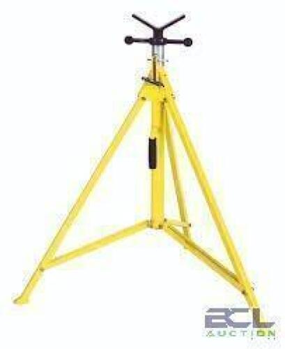 DESCRIPTION: (1) HI BOY JACK WITH VEE HEAD BRAND/MODEL: SUMNER #783250 INFORMATION: YELLOW, V HEAD, 1000 MAX LOAD CAPACITY, FOLDING LEG SIZE: 24" PIPE