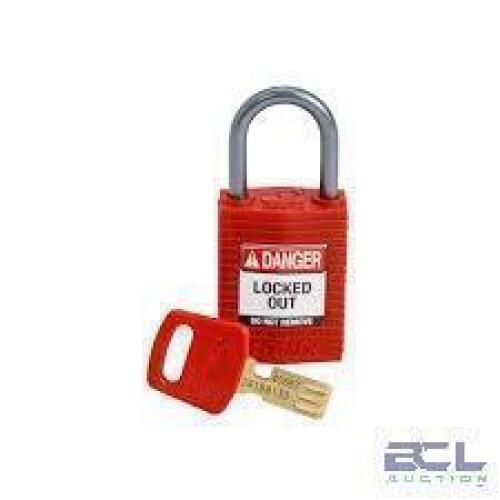 DESCRIPTION: (5) LOCKOUT PADLOCK BRAND/MODEL: BRADY SAFEKEY RETAIL$: $14.89 EA QTY: 5