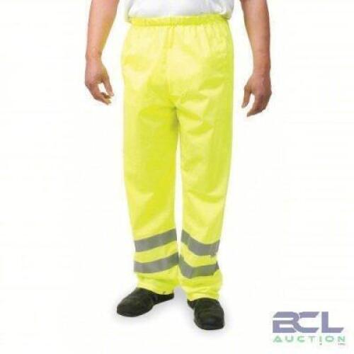 DESCRIPTION: (1) CASE OF (50) REFLECTIVE SAFETY OVER PANTS BRAND/MODEL: CONDOR #1YAW1 INFORMATION: GREEN SIZE: 3XL RETAIL$: $1850.00 EA QTY: 1