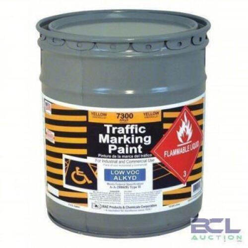 DESCRIPTION: (1) TRAFFIC ZONE MARKING PAINT BRAND/MODEL: RAE #4YNX8 INFORMATION: YELLOW SIZE: 5 GALLON RETAIL$: $330.72 EA QTY: 1