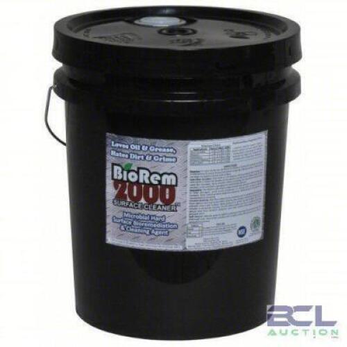 DESCRIPTION: (1) CLEANER DEGREASER BRAND/MODEL: BIOREM-2000 #3RPC9 SIZE: Water Based, Bucket, 5 gal Container Size, Ready to Use, A1/A4 RETAIL$: $147.
