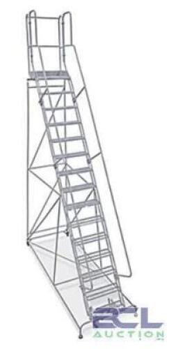 DESCRIPTION: (1) ROLLING LADDER BRAND/MODEL: COTTERMAN INFORMATION: 15 STEPS, SEE INSPECTION, 450LB CAPACITY, PIC MAY NOT BE EXACT ITEM RETAIL$: $1,95