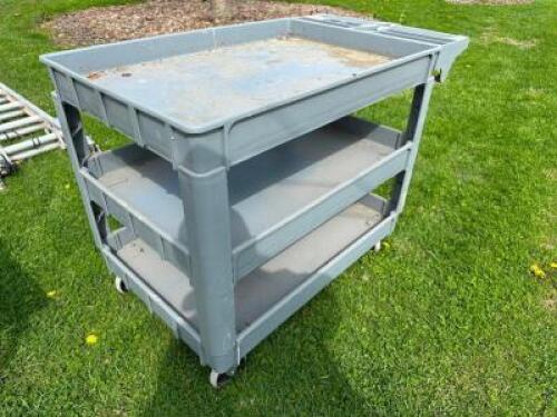 46" X 25" HEAVY DUTY PLASTIC UTILITY CART.