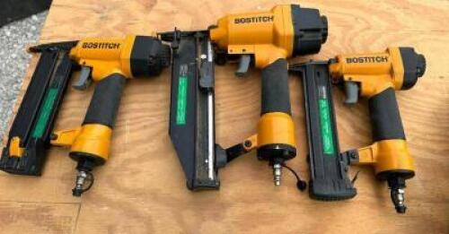 (3) PIECE BOSTITCH PNEUMATIC NAILER SET W/ CASE.