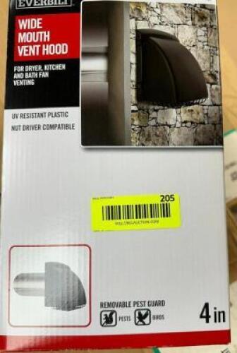 4" WIDE MOUTH VENT HOOD