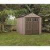 DESCRIPTION: (1) STORAGE SHED BRAND/MODEL: RUBBERMAID INFORMATION: GRAY RETAIL$: $1,115.00 SIZE: 7X7 QTY: 1