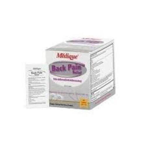 DESCRIPTION: (6) PACKS OF BACK PAIN RELIEF TABLETS BRAND/MODEL: MEDIQUE INFORMATION: (40) PACKETS OF (2) TABLETS PER BOX RETAIL$: $7.54 EA QTY: 6