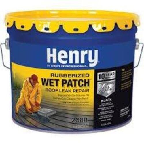 DESCRIPTION: (1) RUBBERIZED WET PATCH ROOF LEAK REPAIR BRAND/MODEL: HENRY #208R SIZE: 3.5 GALLON RETAIL$: $131.37 EA QTY: 1