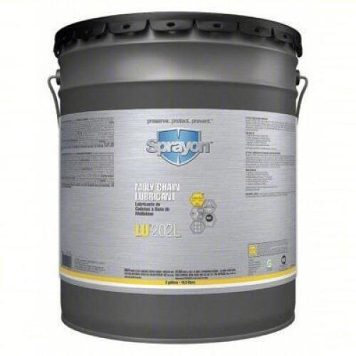 DESCRIPTION: (1) CHAIN AND WIRE ROPE LUBRICANT BRAND/MODEL: SPRAYON #30WK29 SIZE: 5 GALLON RETAIL$: $281.87 QTY: 1