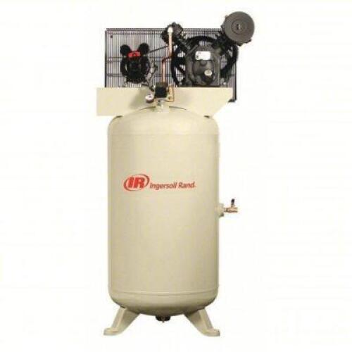 DESCRIPTION: (1) ELECTRIC AIR COMPRESSOR BRAND/MODEL: INGERSOLL RAND #1WF61 INFORMATION: 5 HP, 2 STAGE, VERTICAL, 80 GAL, 14.3 CFM, 175 PSI, 200V AC R