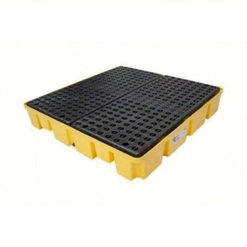 DESCRIPTION: (1) DRUM SPILL CONTAINMENT PALLETBRAND/MODEL: ENPAC #31DM59INFORMATION: YELLOW, FOR 4 DRUMS, 6000 LB CAPACITYSIZE: 66 GAL,&nbsp;54 in x 54 in x 11 1/4 inRETAIL$: $38.8 EAQTY: 1