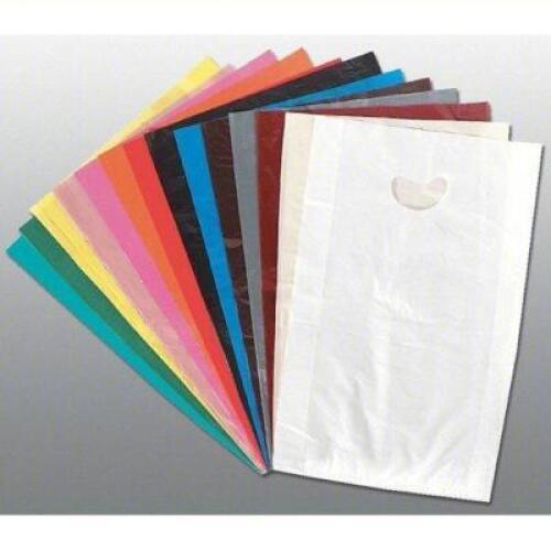 DESCRIPTION: (2) BOXES OF (500) MERCHANDISE BAGS BRAND/MODEL: PRODUCT NUMBER #5DUK5 INFORMATION: MULTICOLORED, DIE CUT SIZE: 13" X 3" X 21" RETAIL$: $