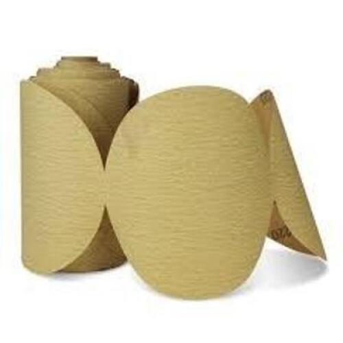 DESCRIPTION: (3) ROLLS OF APPROX (50)&nbsp;ABRASIVE DISCSBRAND/MODEL: PRODUCT NUMBER #00472159INFORMATION: ALUMINUM OXIDE, GOLD, 100 RPSIZE: 5"RETAIL$: $27.99 EAQTY: 3