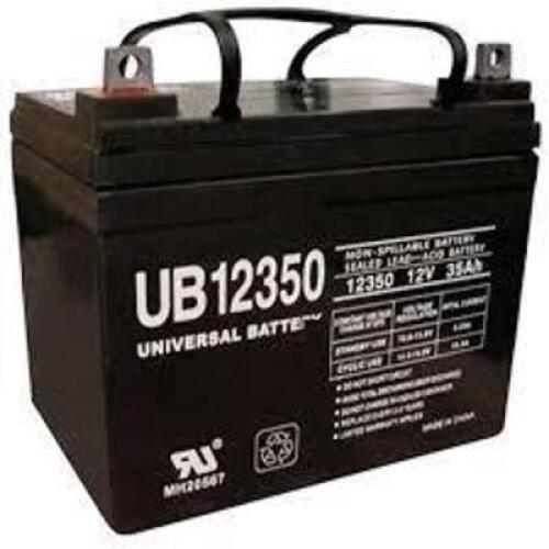 DESCRIPTION: (1) SEALED BATTERYBRAND/MODEL: UNIVERSAL #UB12350SIZE: 12V, 35AHRETAIL$: $89.99 EAQTY: 1