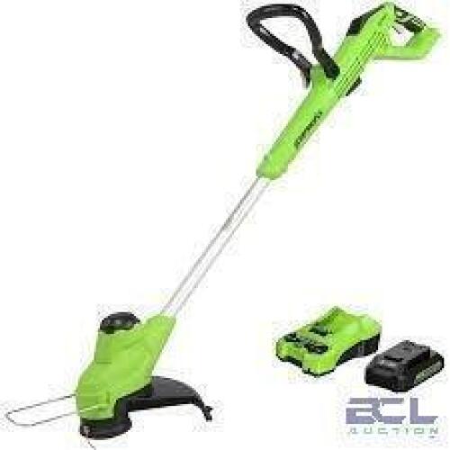 DESCRIPTION: (1) STRING TRIMMER BRAND/MODEL: GREENWORKS SIZE: 12" RETAIL$: $88.00 EA QTY: 1