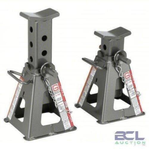 DESCRIPTION: (1) SET OF (2) VEHICLE STANDS BRAND/MODEL: PRODUCT NUMBER #11N147 INFORMATION: GRAY SIZE: 7 1/2 X 7 1/2 IN. BASE SIZE, 7 TON LIFTING CAPA