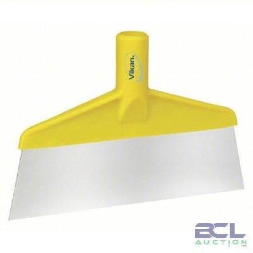 DESCRIPTION: (4) SCRAPER BRAND/MODEL: VIKAN #2RWJ9 INFORMATION: YELLOW STAINLESS STEEL SIZE: 7IN BLADE RETAIL$: $45.18 EA QTY: 4