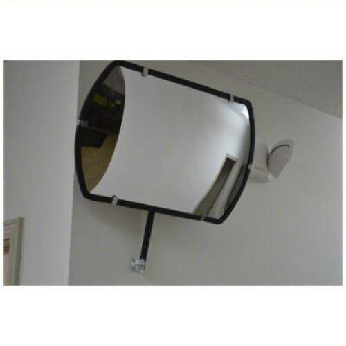 DESCRIPTION: (2) CONVEX SECURITY MIRROR BRAND/MODEL: FRED SILVER #797ZT5 SIZE: Rectangular, Acrylic, 36 in x 24 in, Hardboard, 2 Telescoping Arms RETA