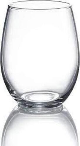 DESCRIPTION: (12) STEMLESS GLASSWARE WINE GLASS BRAND/MODEL: LIBBEY GLASS RETAIL$: $34.50 SIZE: 15 OZ QTY: 12