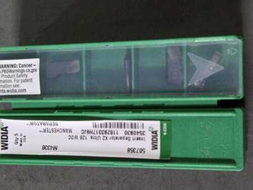 DESCRIPTION: (20) "SEPARATOR" X2 ULTRA CARBIDE GROOVING INSERTS BRAND/MODEL: WIDIA 3540929 SIZE: .126" WOC RETAIL$: $243.60 QTY: 20