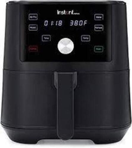DESCRIPTION: (1) AIR FRYER BRAND/MODEL: INSTANT VORTEX INFORMATION: BLACK RETAIL$: $100.00 SIZE: 6 QT QTY: 1