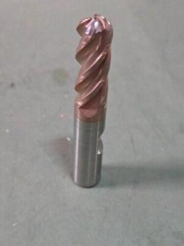 DESCRIPTION: (2) SOLID CARBIDE BALL NOSE ENDN MILL BRAND/MODEL: ISCAR EBI-EL4 SIZE: 3/8" DIA " LOC RETAIL$: $912.00 QTY: 2