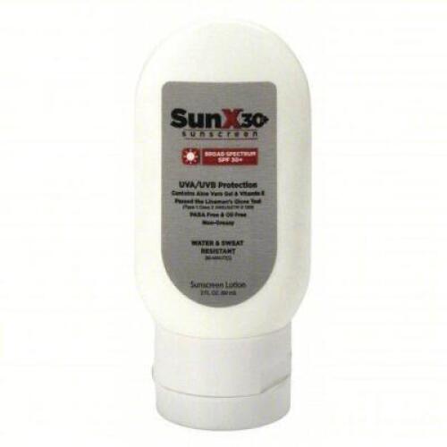 DESCRIPTION: (24) BOTTLES OF SUNSCREEN BRAND/MODEL: SUNX #1PBT5 INFORMATION: 30 SPF SIZE: 2 OZ RETAIL$: $6.78 EA QTY: 24