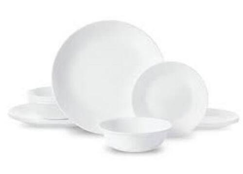 DESCRIPTION: (1) (12) PIECE DINNERWARE SET BRAND/MODEL: CORELLE LIVINGWARE INFORMATION: WHITE RETAIL$: $38.37 EA SIZE: SERVICE FOR 4 QTY: 1