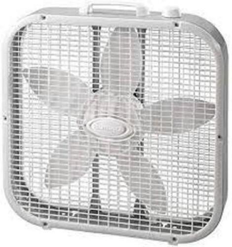 DESCRIPTION: (1) BOX FAN BRAND/MODEL: LASKO COOL #V20200 INFORMATION: WHITE RETAIL$: $20.54 EA SIZE: 20 " QTY: 1