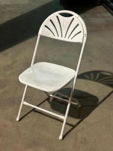 (10) - DESIGNER CONTOUR FAN BACK PLASTIC FOLDING CHAIRS