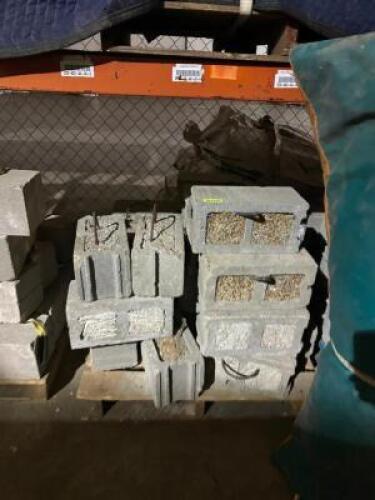 PALLET OF CEMENT TENT BLOCKS
