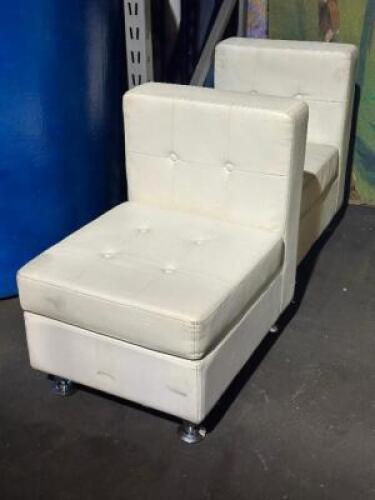 (2) - LOW BACK ARMLESS CHAIR / SECTIONAL PIECE
