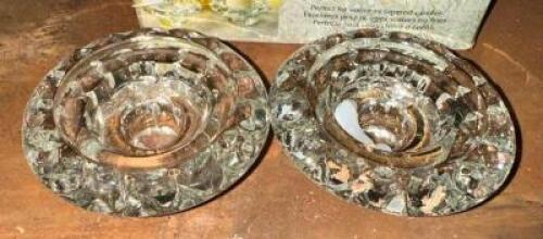 (10)- SETS OF TWO PIECE CRYSTAL CANDLE HOLDERS