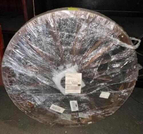 (2)- DECORATIVE 35" WOODEN WAGON WHEELS